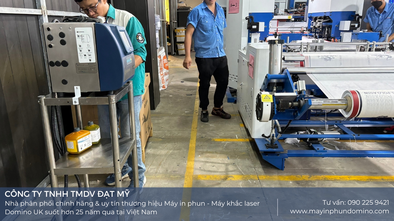 máy in phun date ax150i lắp cho bao bì đại lục