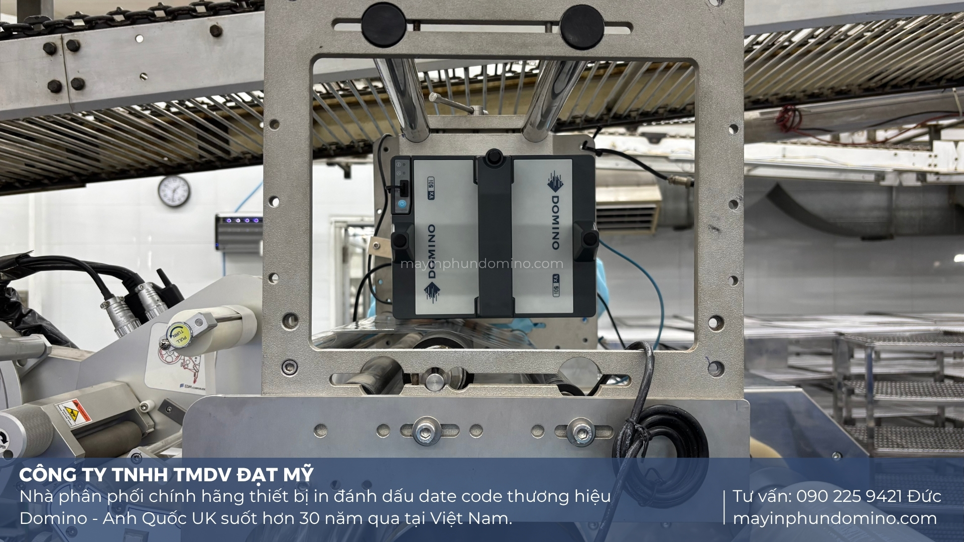 máy in date vx50i tích hợp trên máy đóng gói